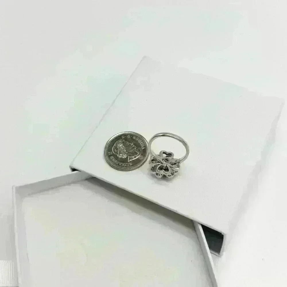 Gorgeous silver colored star sparkle rhinestone adjustable spinning top ring - Picture 5 of 6